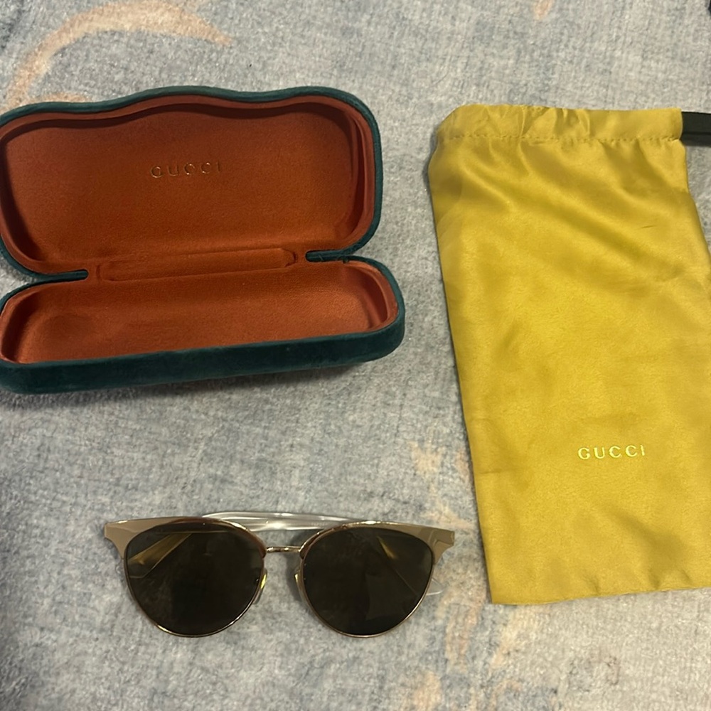 Gucci Grey and Gold Frames